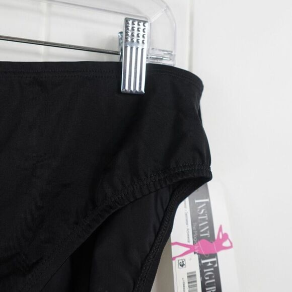 Instant Figure Womens Compression Hipster Swim Bottom Black Ribbed Size 14 - Picture 4 of 8